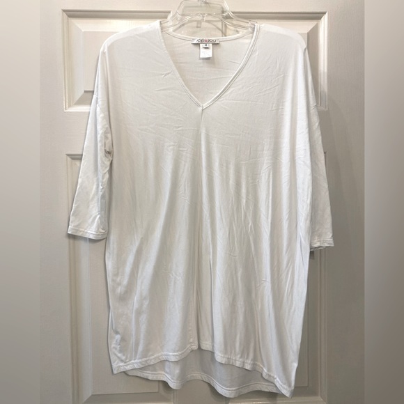 Joy Joy XS White V neck Tunic Blouse - Picture 1 of 1